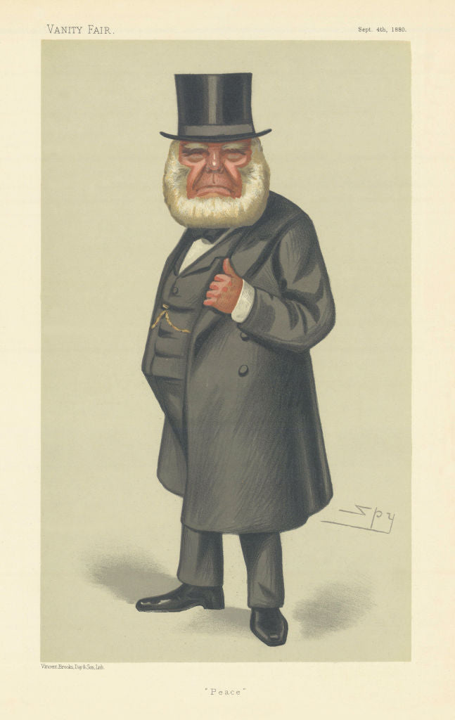 VANITY FAIR SPY CARTOON Henry Richard 'Peace' Politics 1880 old antique print